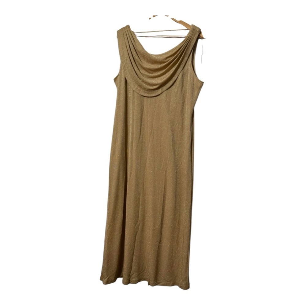 Scarlett Gold Sleeveless Draped Gown